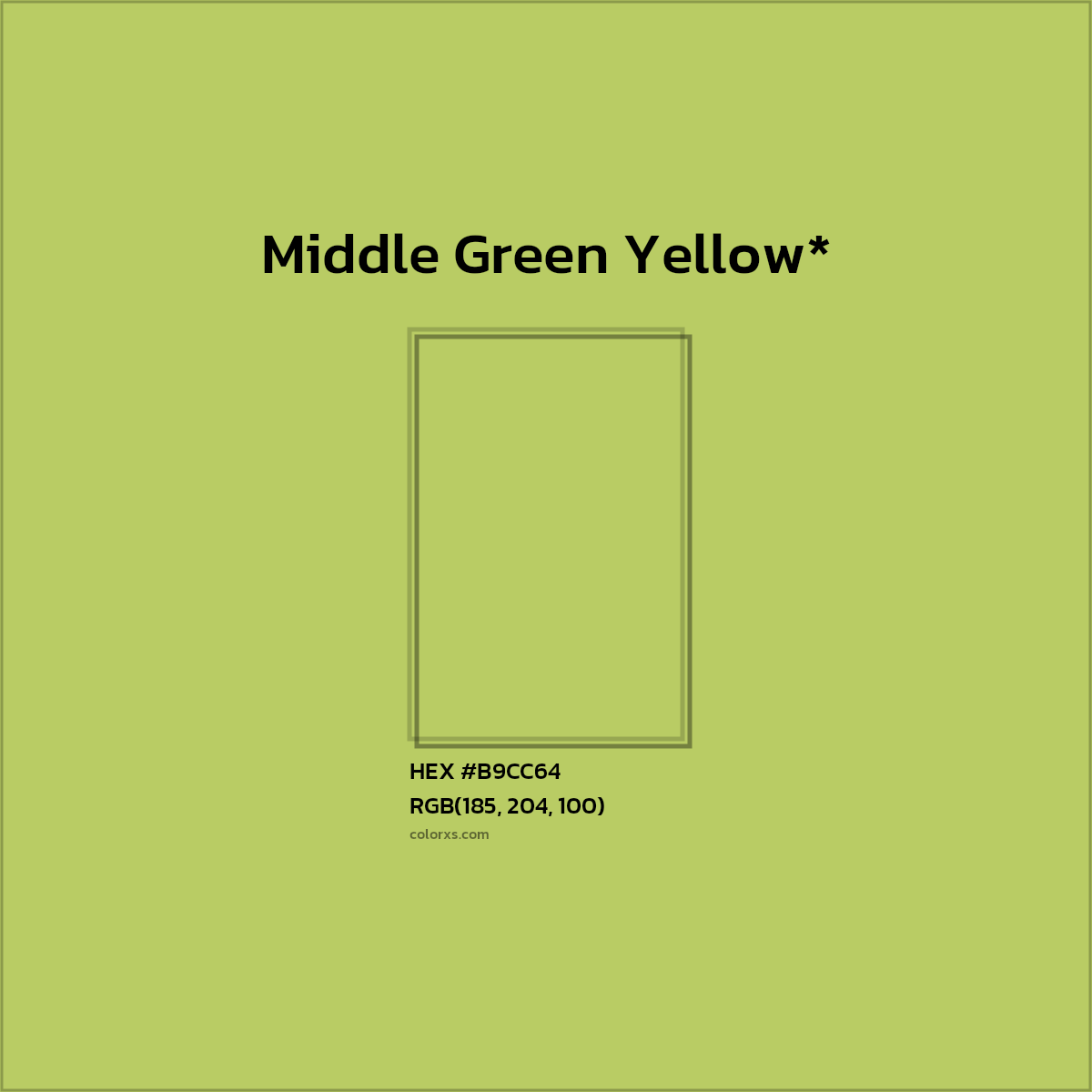 HEX #B9CC64 Color Name, Color Code, Palettes, Similar Paints, Images