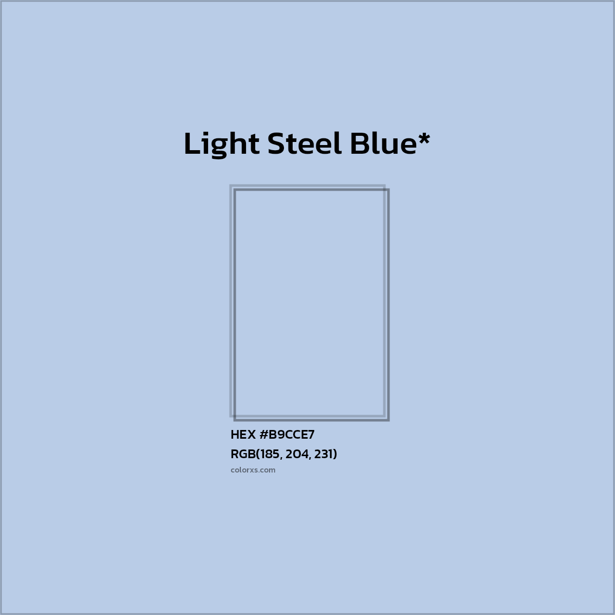 HEX #B9CCE7 Color Name, Color Code, Palettes, Similar Paints, Images