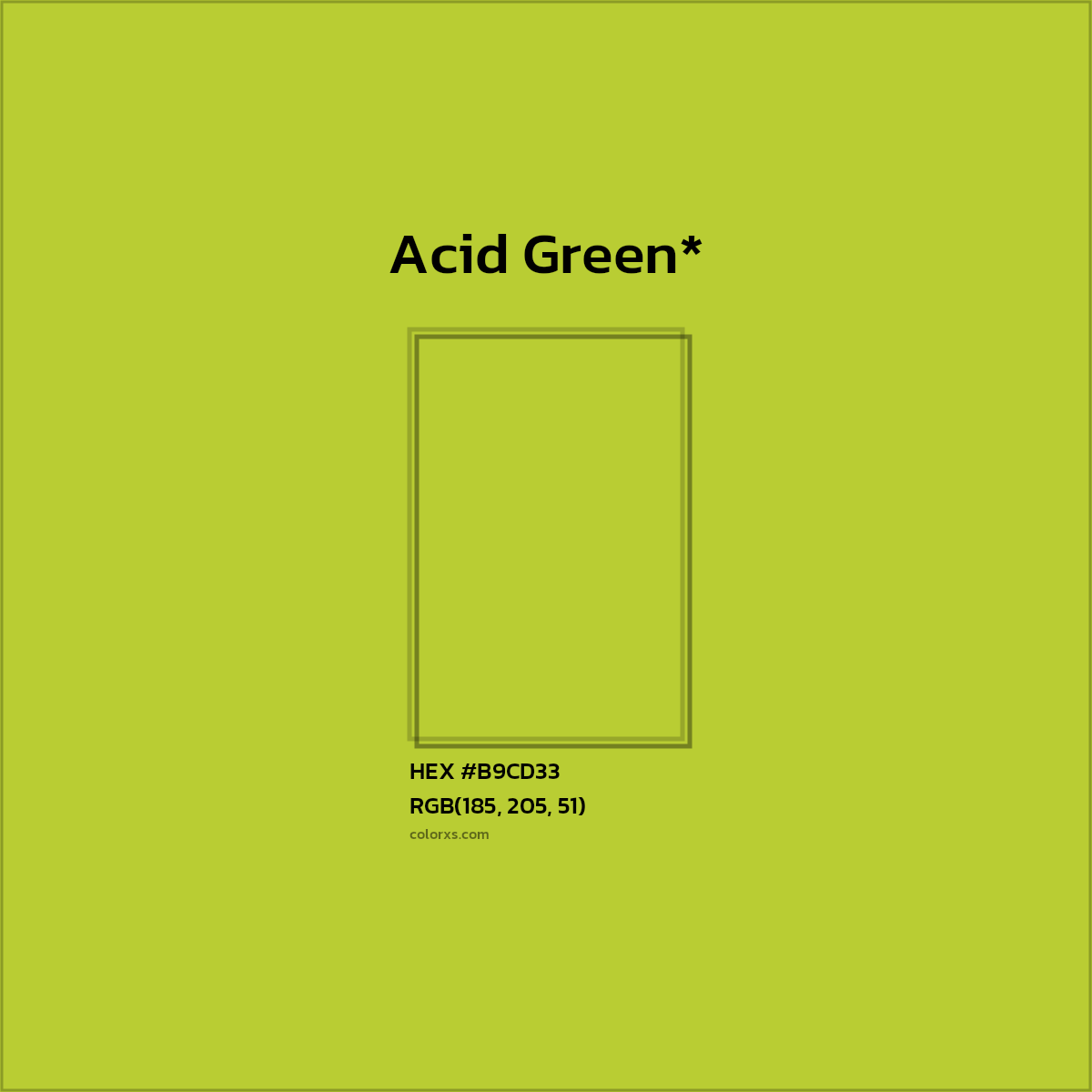 HEX #B9CD33 Color Name, Color Code, Palettes, Similar Paints, Images