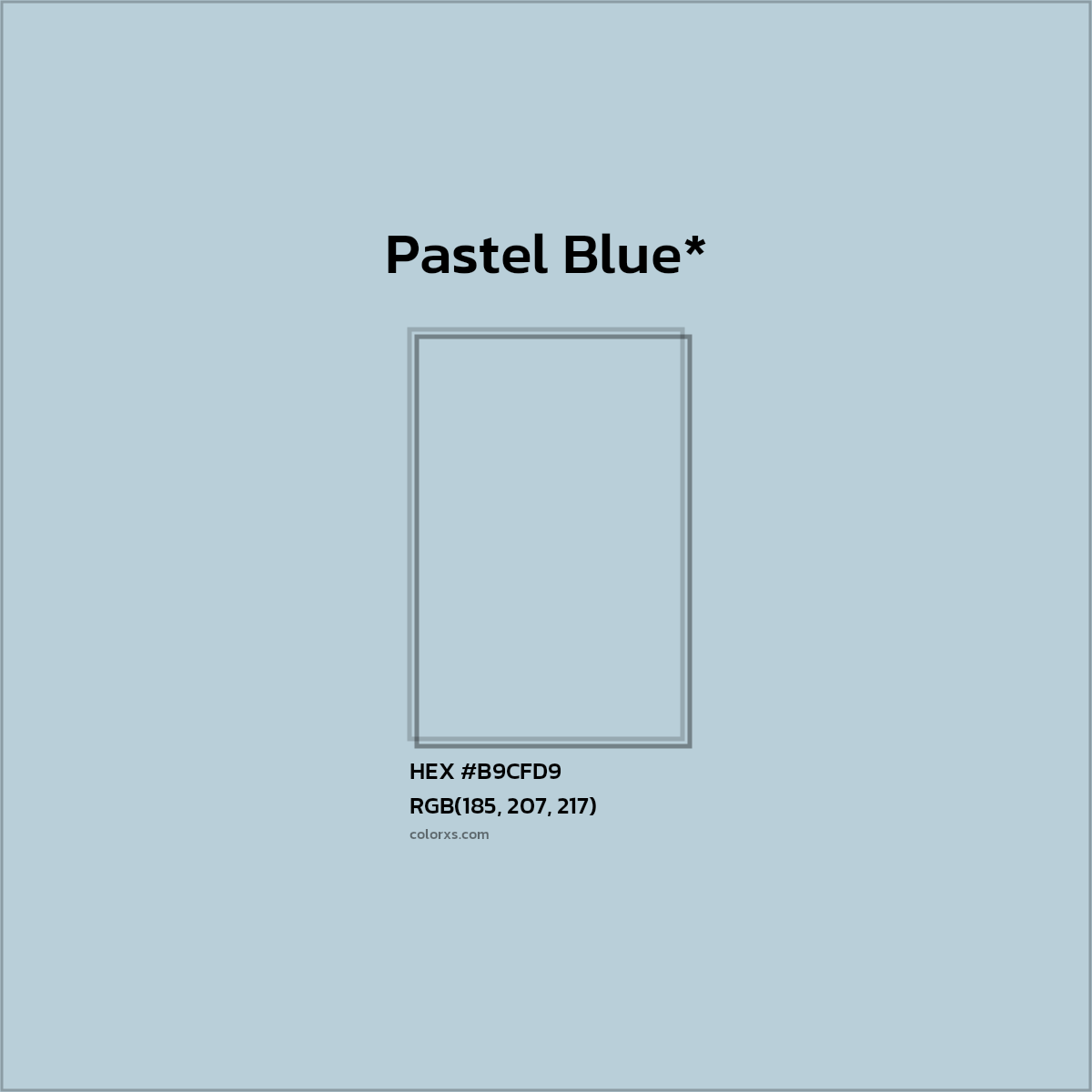 HEX #B9CFD9 Color Name, Color Code, Palettes, Similar Paints, Images