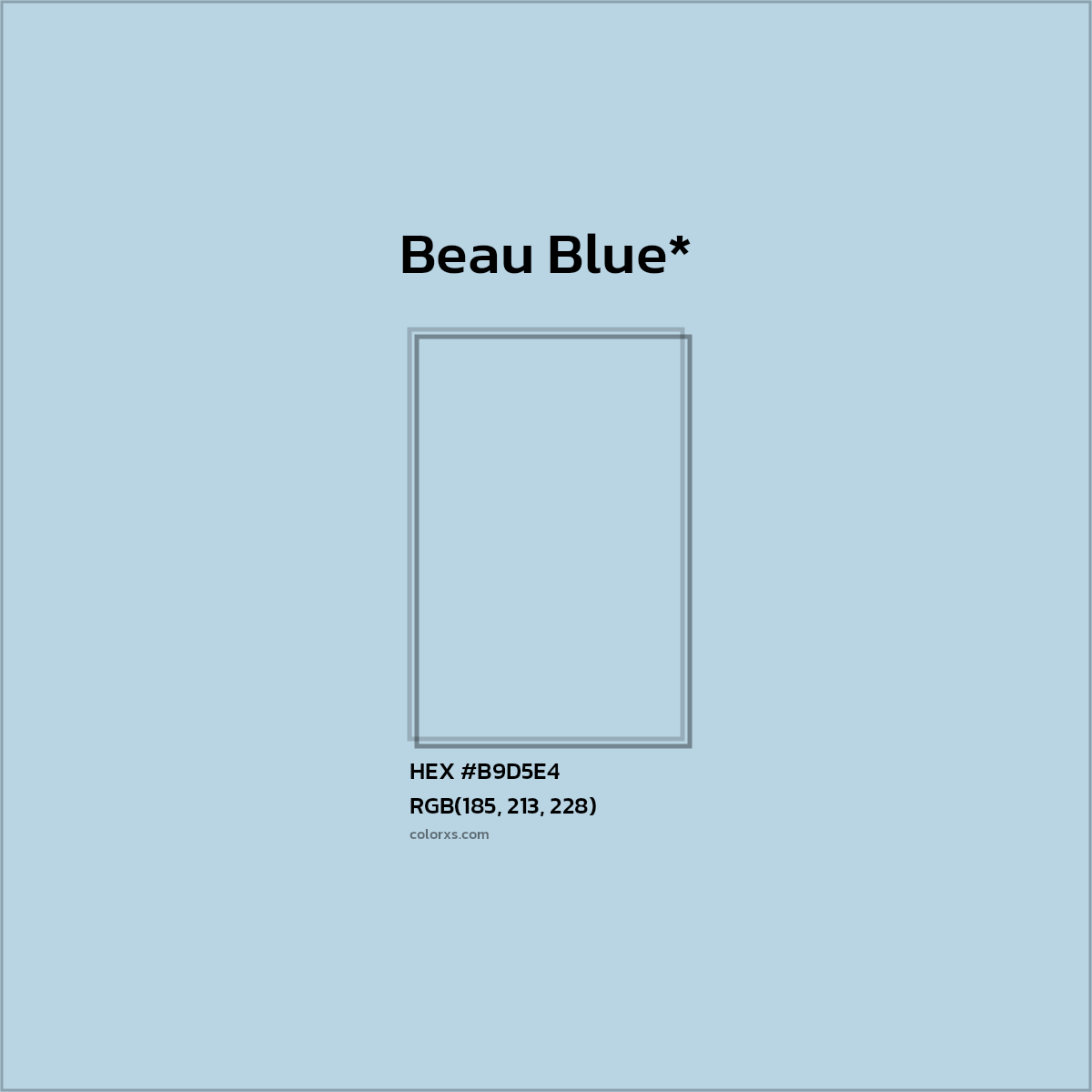 HEX #B9D5E4 Color Name, Color Code, Palettes, Similar Paints, Images