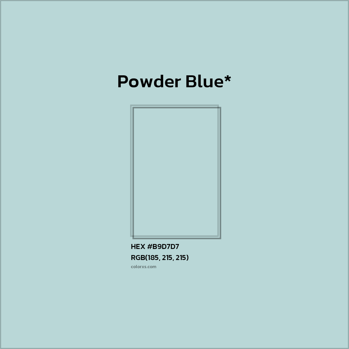HEX #B9D7D7 Color Name, Color Code, Palettes, Similar Paints, Images