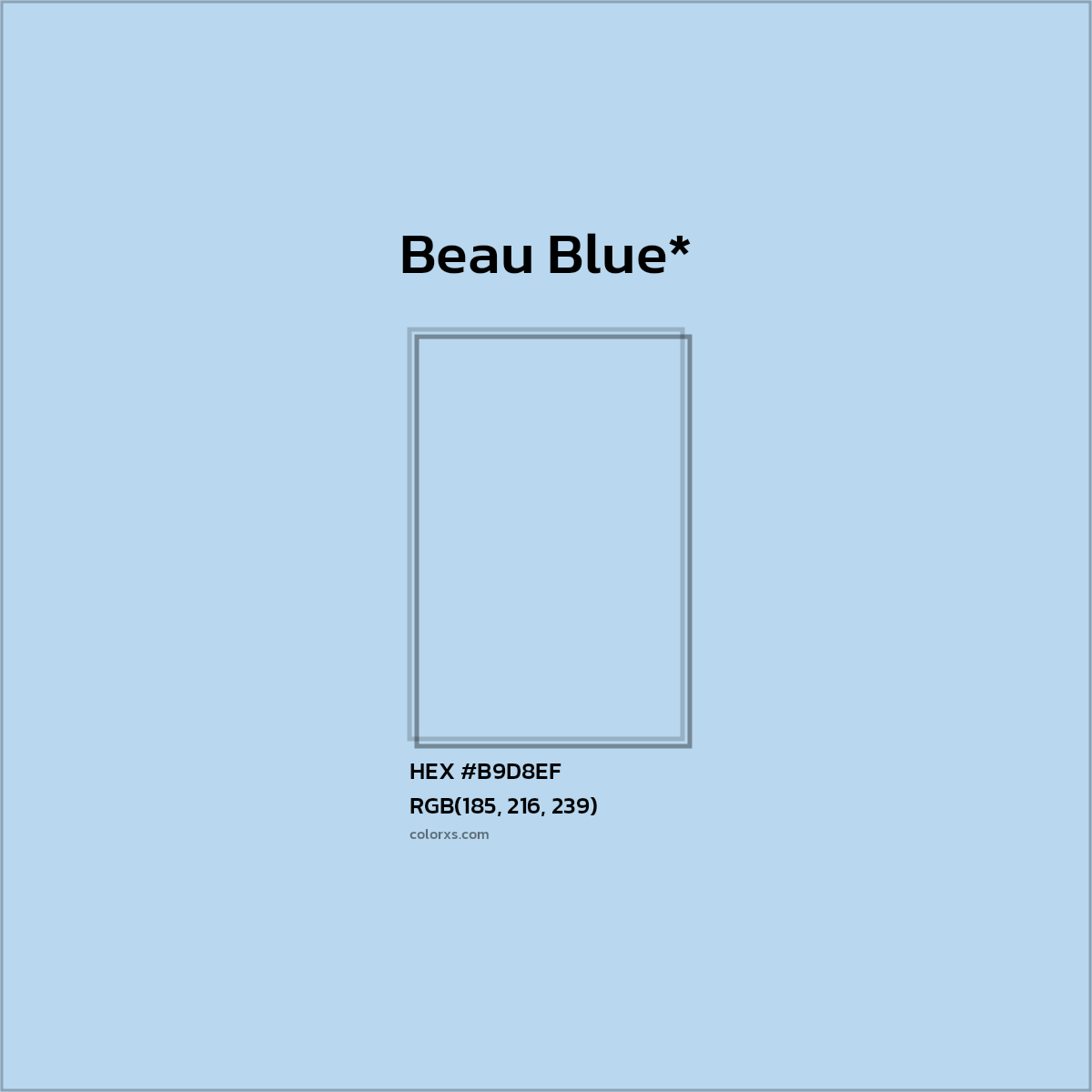 HEX #B9D8EF Color Name, Color Code, Palettes, Similar Paints, Images