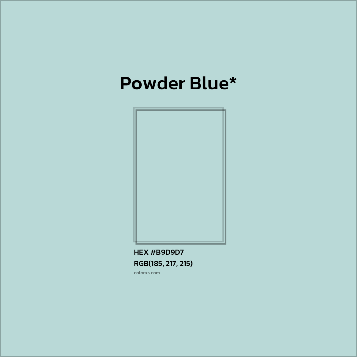 HEX #B9D9D7 Color Name, Color Code, Palettes, Similar Paints, Images