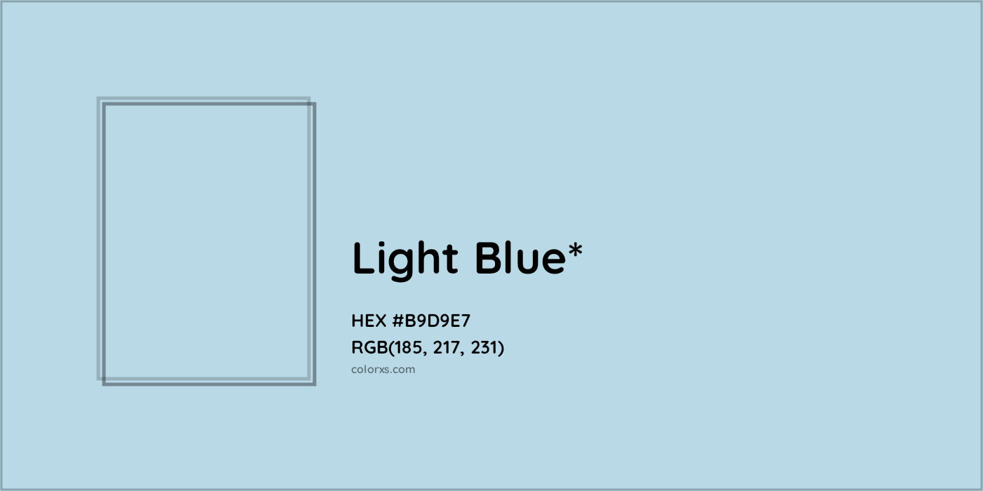 HEX #B9D9E7 Color Name, Color Code, Palettes, Similar Paints, Images