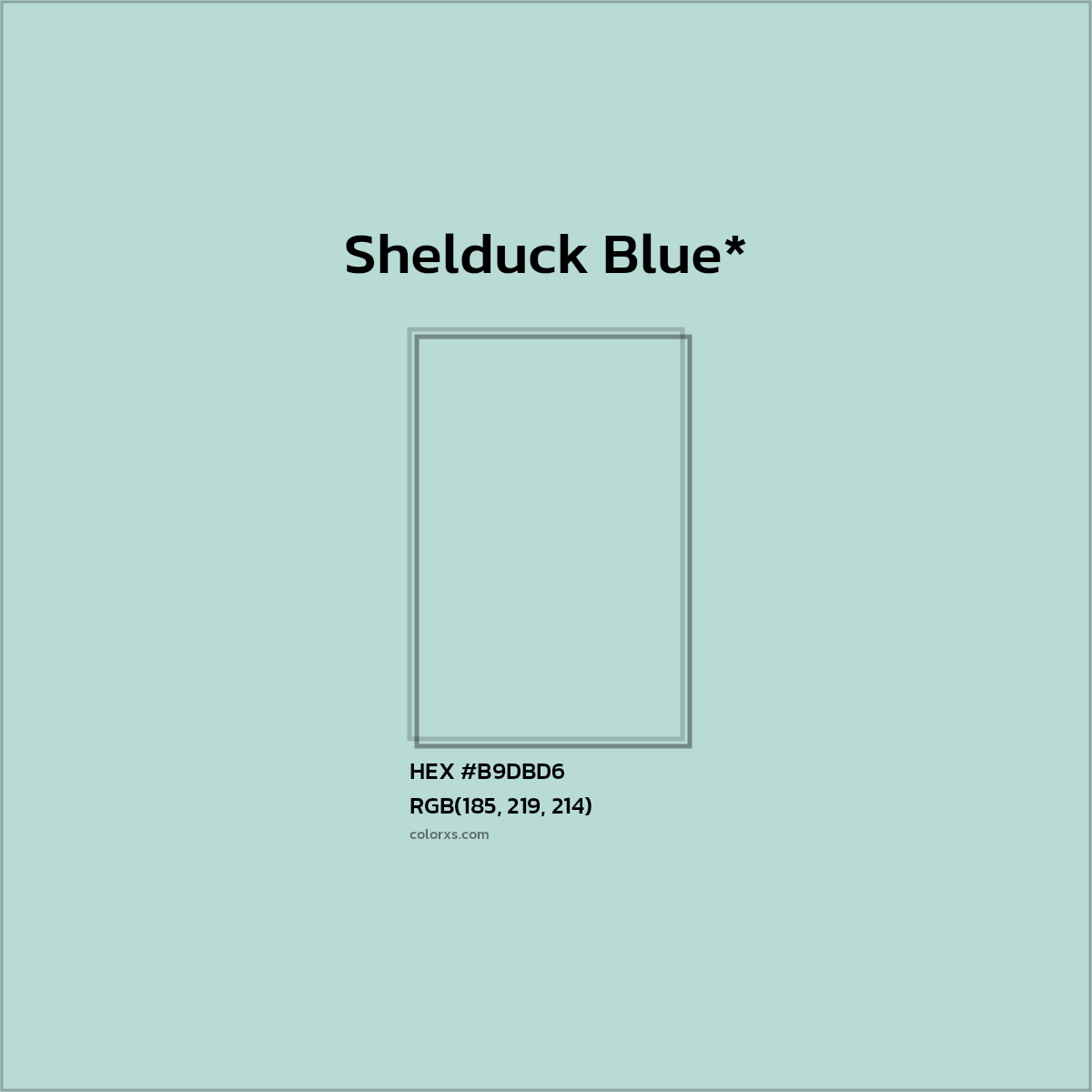 HEX #B9DBD6 Color Name, Color Code, Palettes, Similar Paints, Images