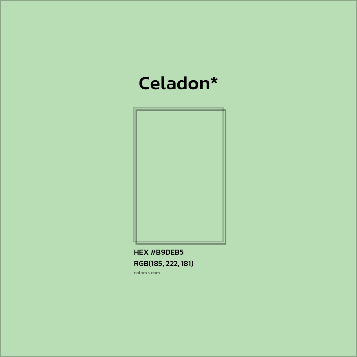HEX #B9DEB5 Color Name, Color Code, Palettes, Similar Paints, Images