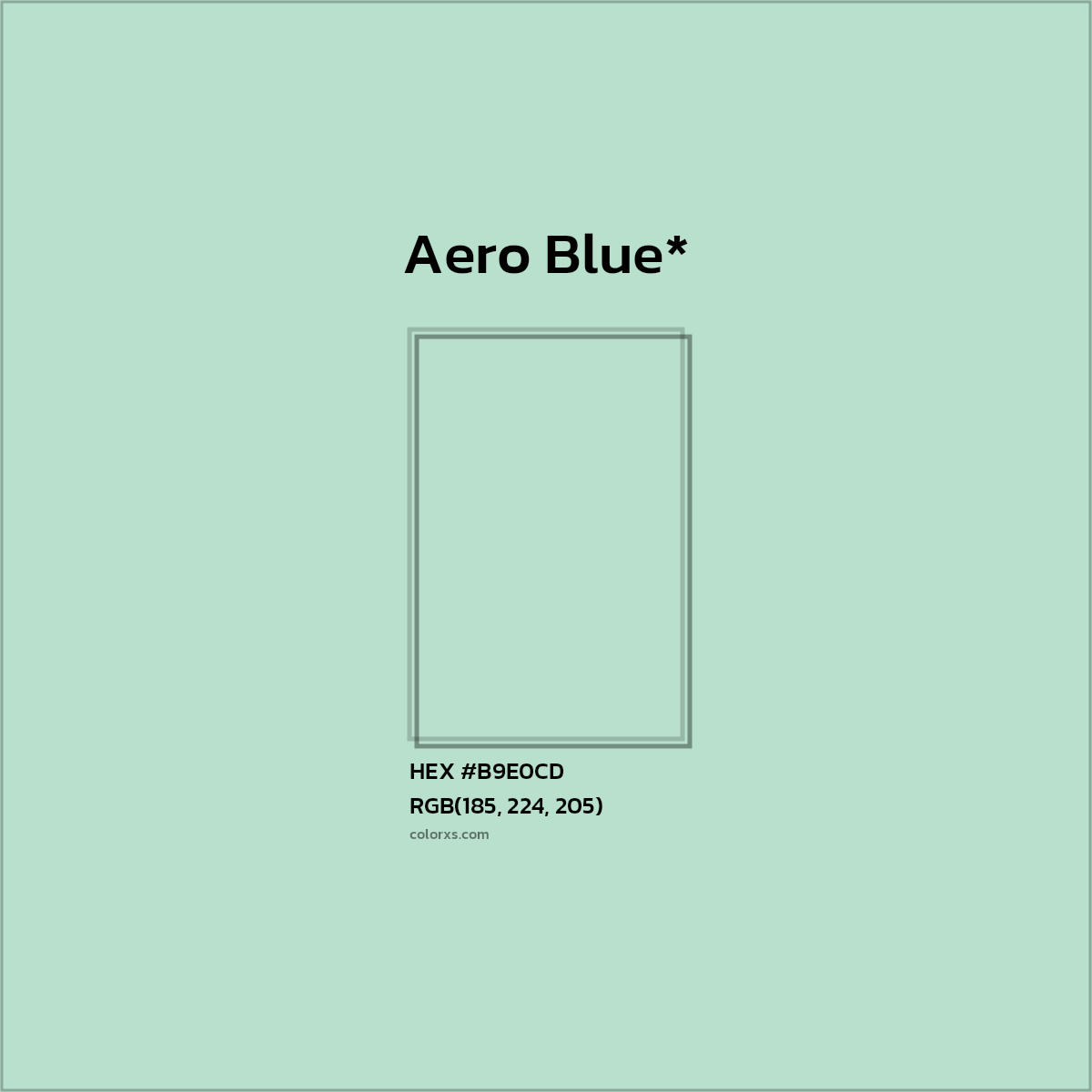 #B9E0CD hex color. RGB, RYB, CMYK, HSL, HSV codes and color conversions. Matching color names, palettes, paints.