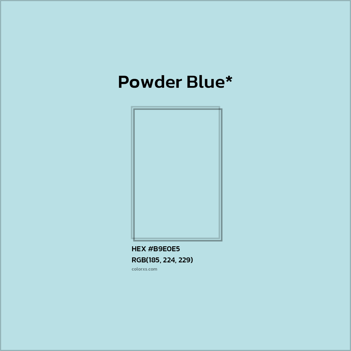 HEX #B9E0E5 Color Name, Color Code, Palettes, Similar Paints, Images