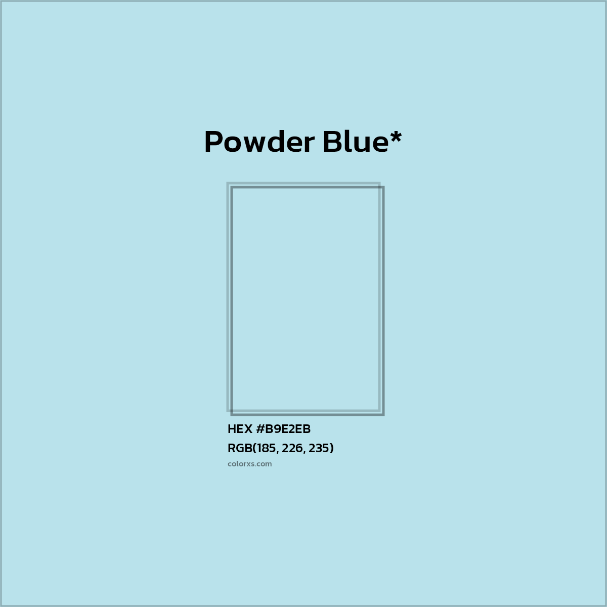 HEX #B9E2EB Color Name, Color Code, Palettes, Similar Paints, Images