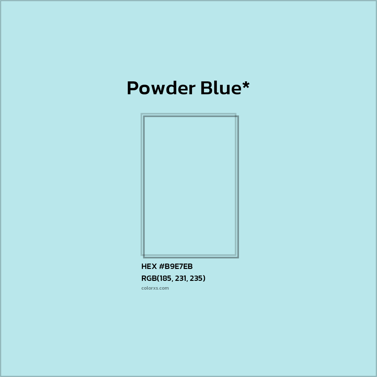 HEX #B9E7EB Color Name, Color Code, Palettes, Similar Paints, Images