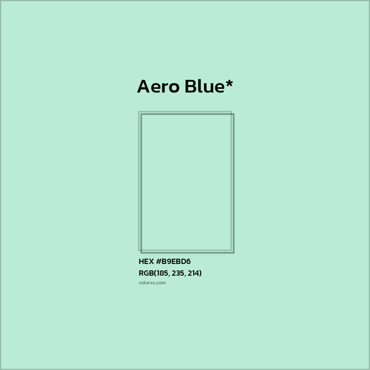 HEX #B9EBD6 Color Name, Color Code, Palettes, Similar Paints, Images
