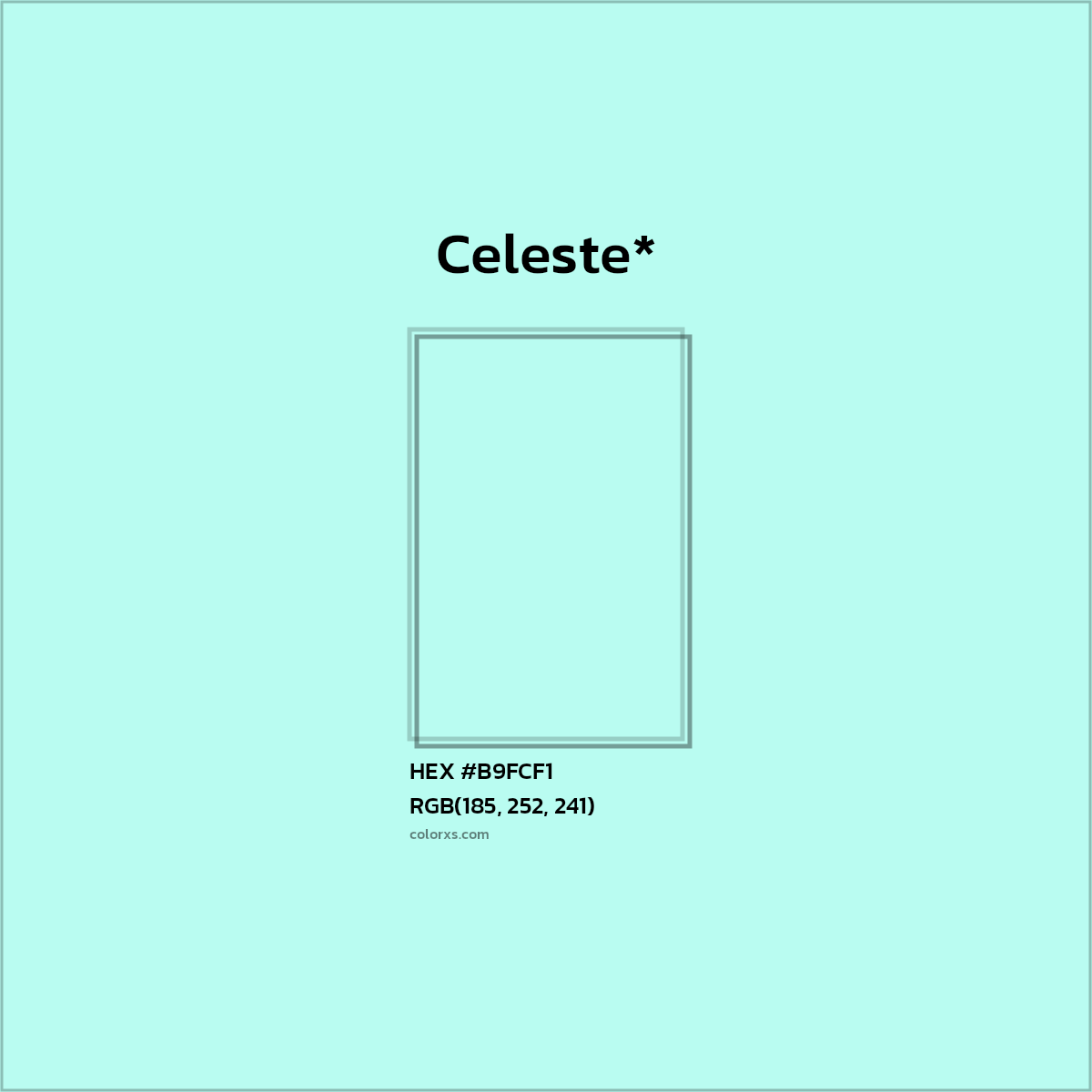 HEX #B9FCF1 Color Name, Color Code, Palettes, Similar Paints, Images