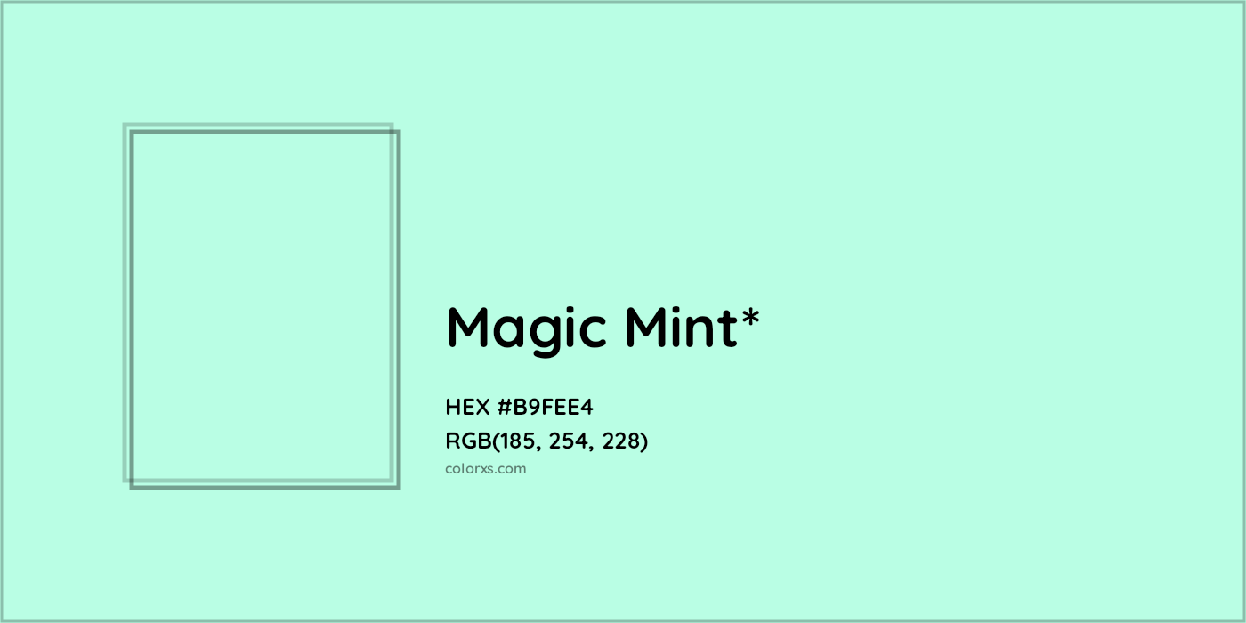 HEX #B9FEE4 Color Name, Color Code, Palettes, Similar Paints, Images