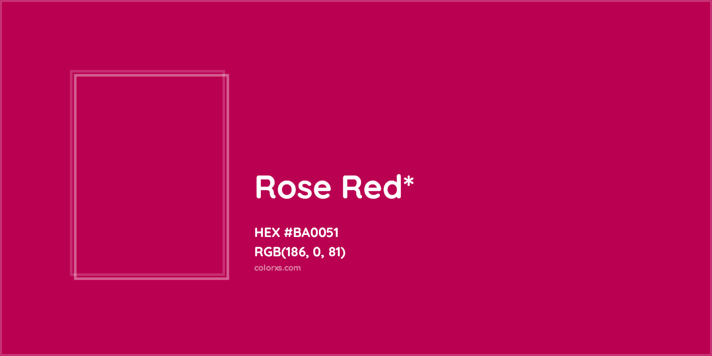 HEX #BA0051 Color Name, Color Code, Palettes, Similar Paints, Images