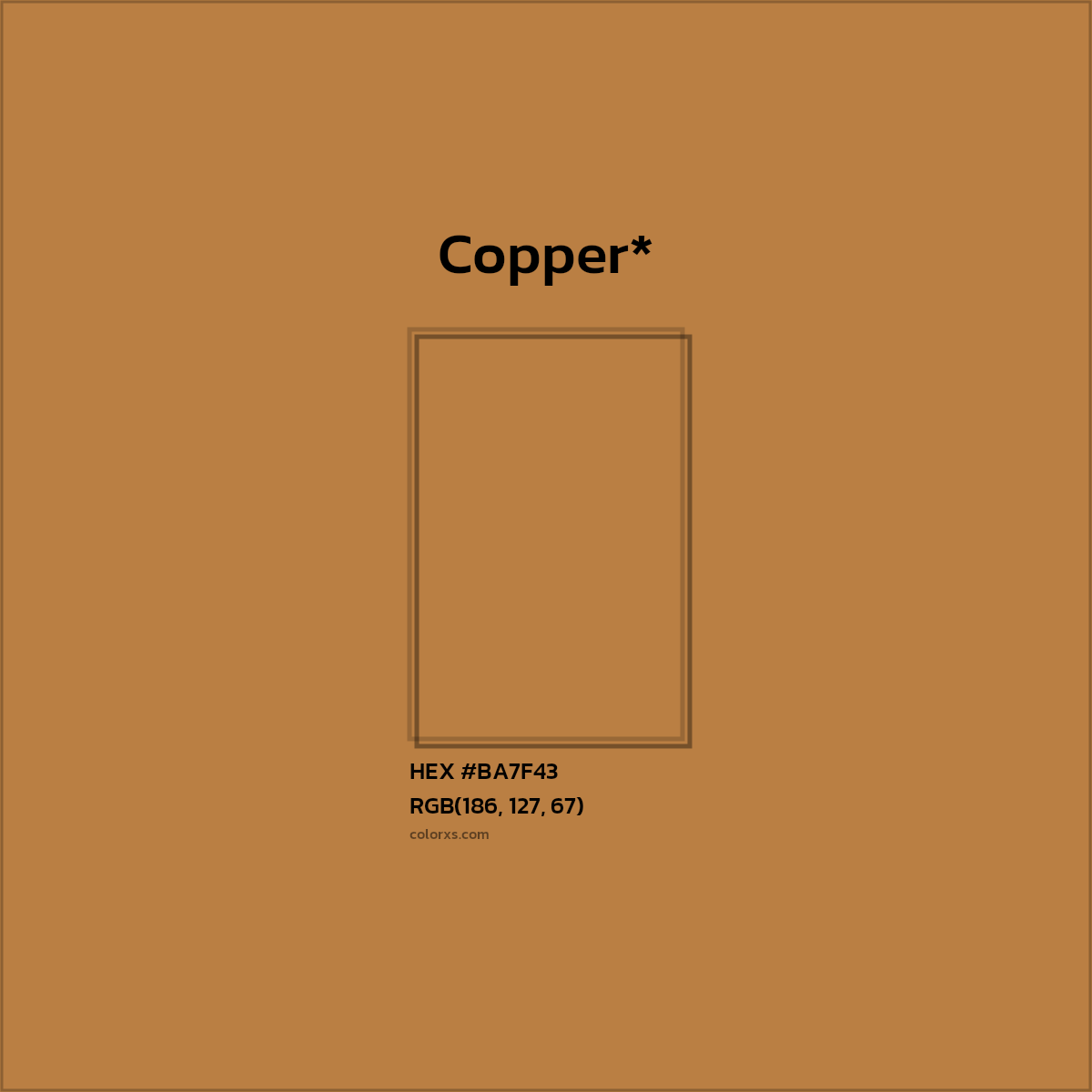 HEX #BA7F43 Color Name, Color Code, Palettes, Similar Paints, Images