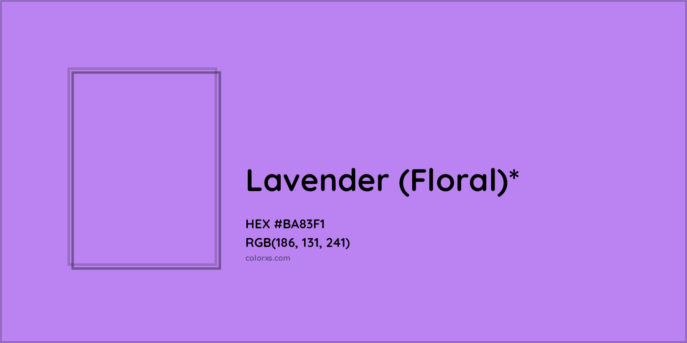 HEX #BA83F1 Color Name, Color Code, Palettes, Similar Paints, Images