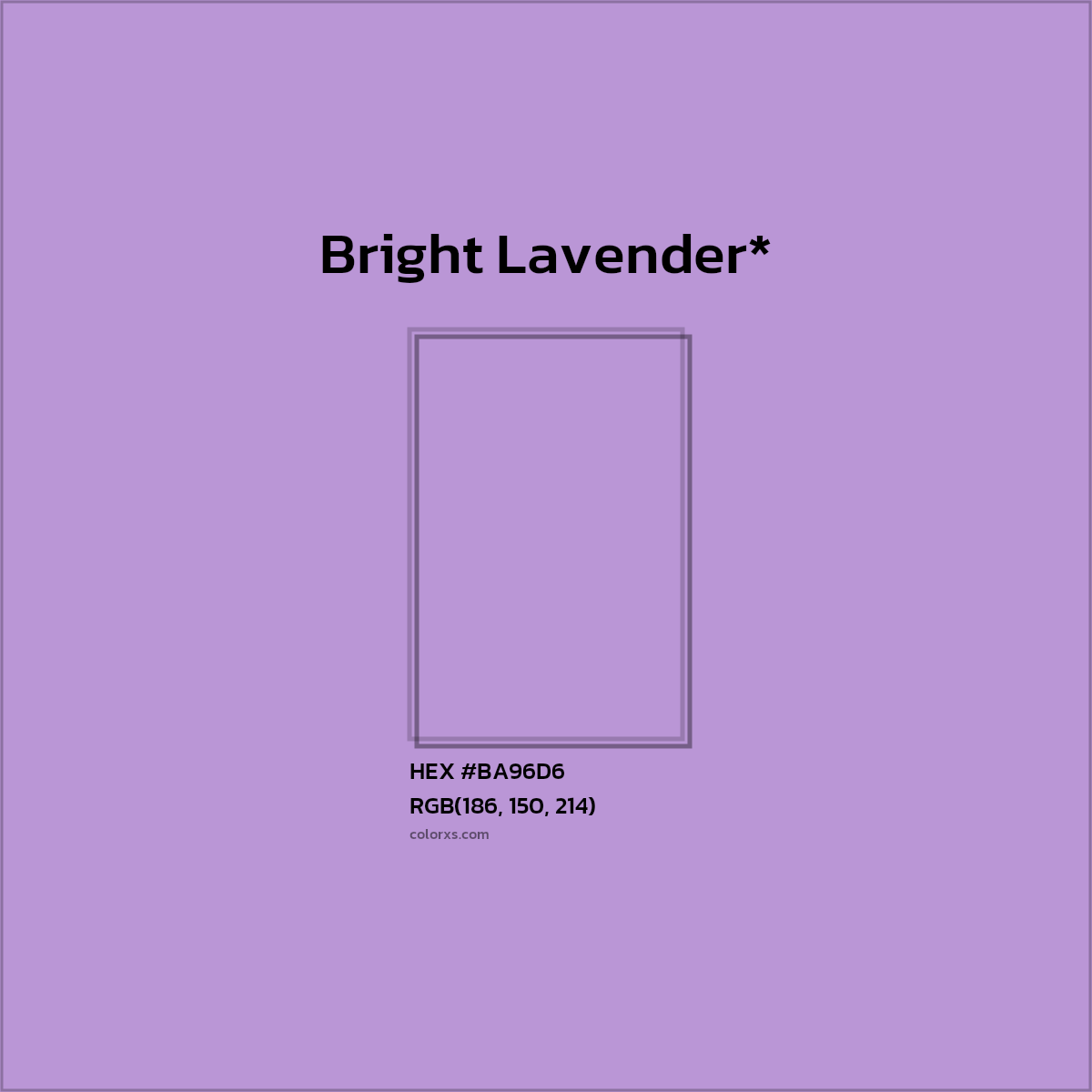HEX #BA96D6 Color Name, Color Code, Palettes, Similar Paints, Images