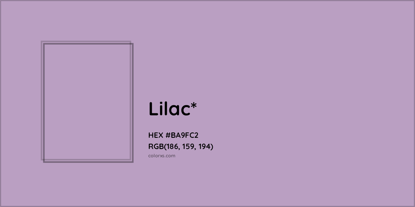 HEX #BA9FC2 Color Name, Color Code, Palettes, Similar Paints, Images
