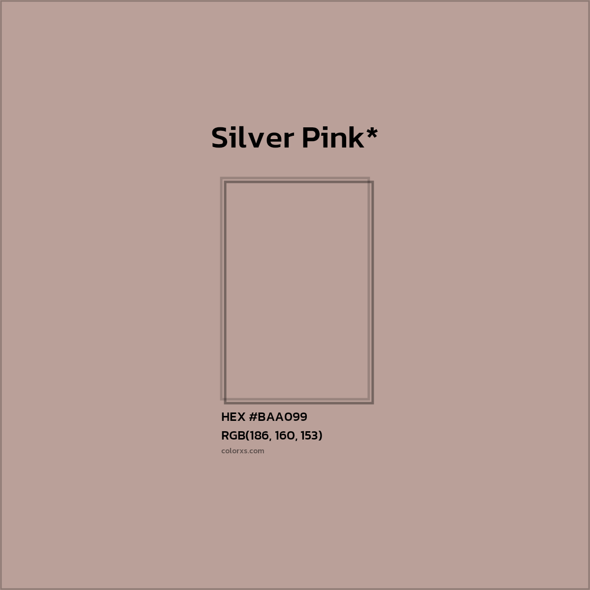 HEX #BAA099 Color Name, Color Code, Palettes, Similar Paints, Images