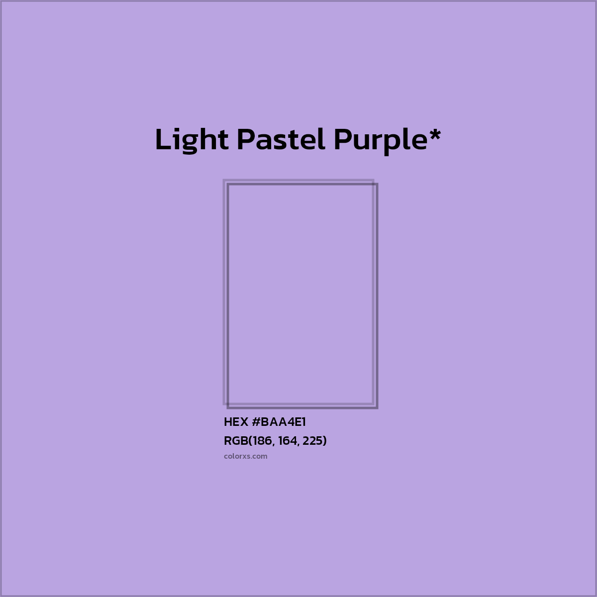 HEX #BAA4E1 Color Name, Color Code, Palettes, Similar Paints, Images