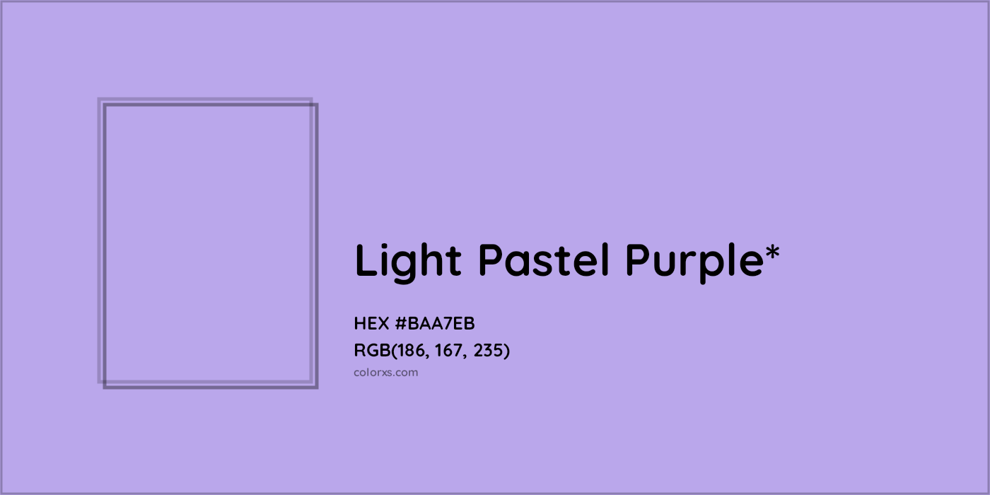 HEX #BAA7EB Color Name, Color Code, Palettes, Similar Paints, Images