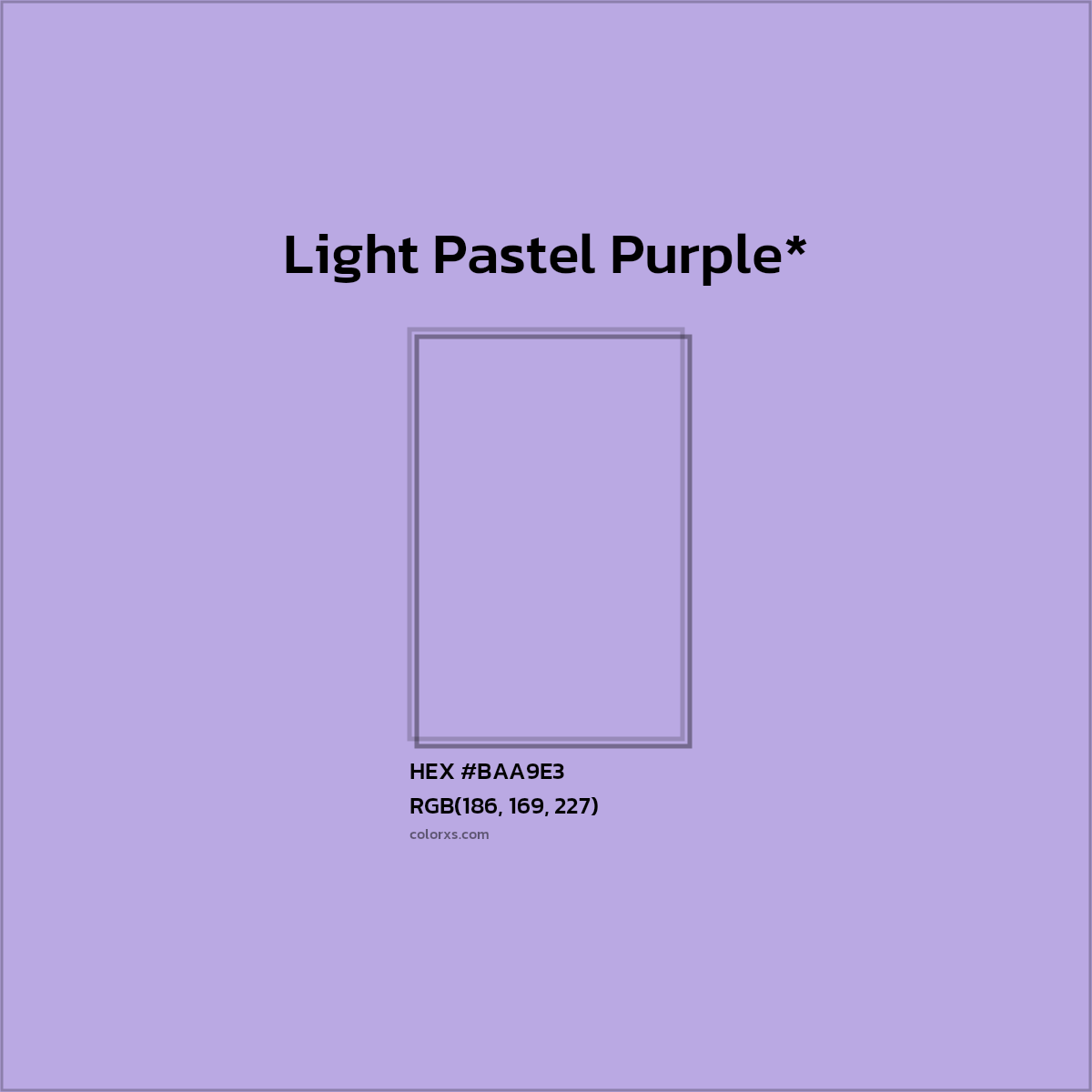 HEX #BAA9E3 Color Name, Color Code, Palettes, Similar Paints, Images
