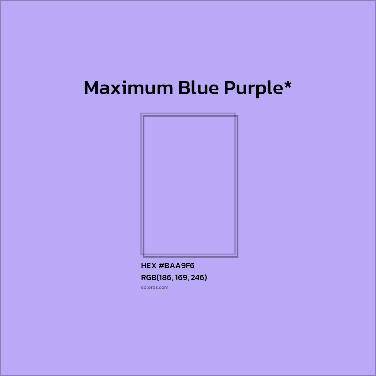 HEX #BAA9F6 Color Name, Color Code, Palettes, Similar Paints, Images