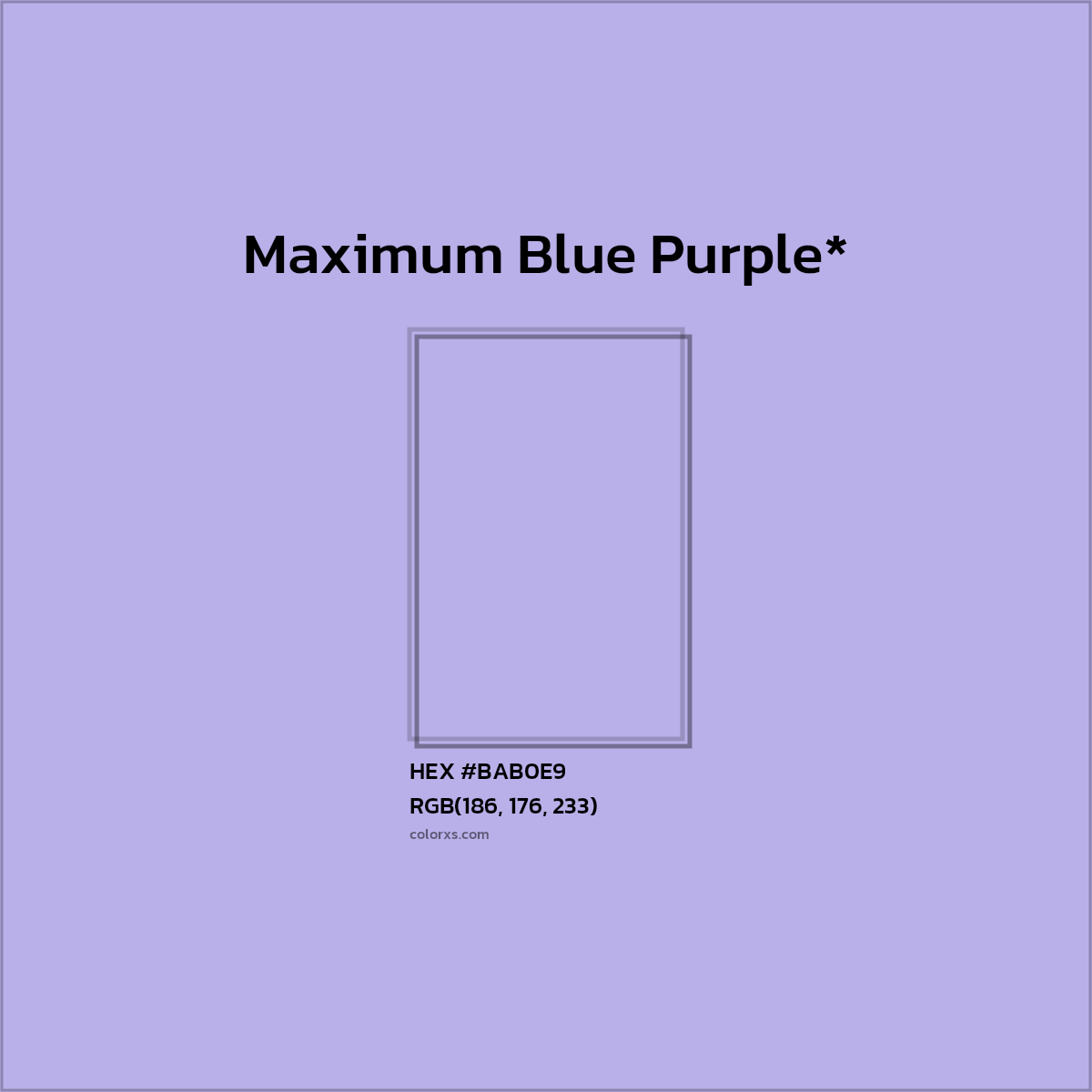 HEX #BAB0E9 Color Name, Color Code, Palettes, Similar Paints, Images