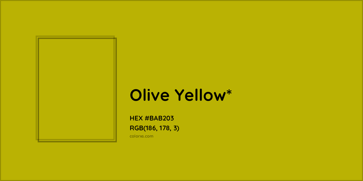 HEX #BAB203 Color Name, Color Code, Palettes, Similar Paints, Images