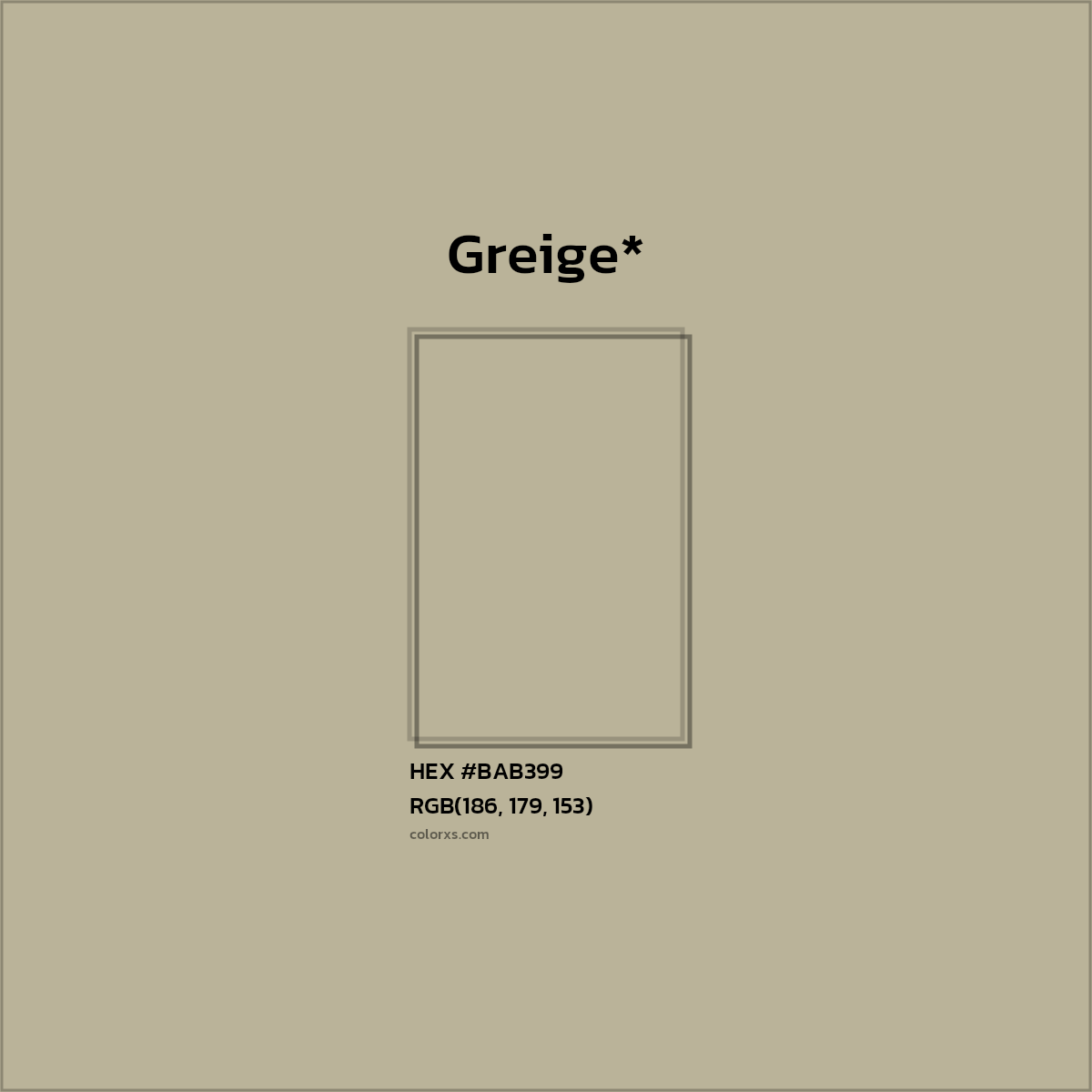 HEX #BAB399 Color Name, Color Code, Palettes, Similar Paints, Images