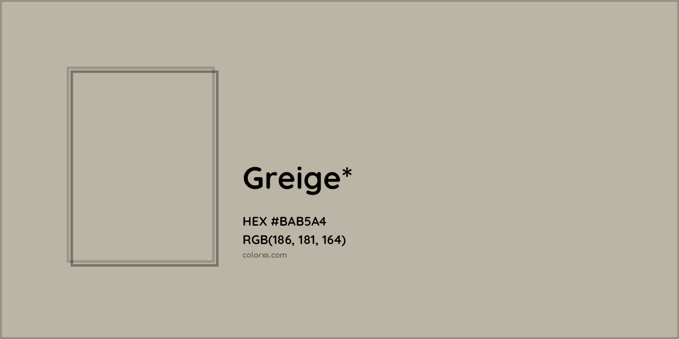 HEX #BAB5A4 Color Name, Color Code, Palettes, Similar Paints, Images