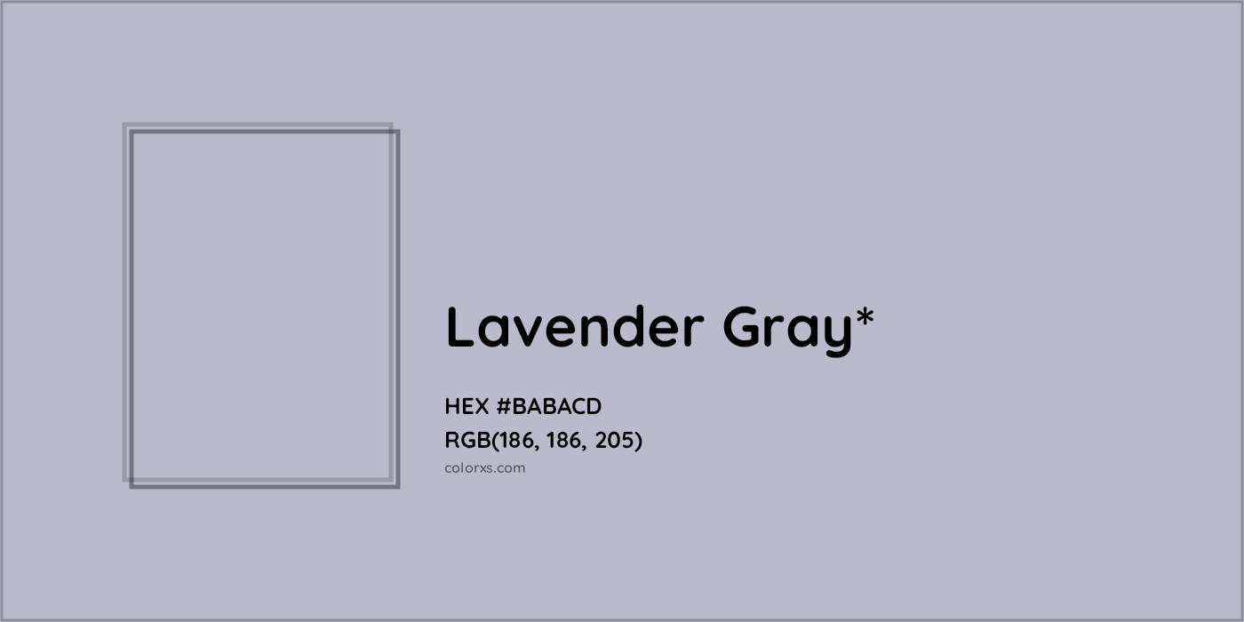 HEX #BABACD Color Name, Color Code, Palettes, Similar Paints, Images