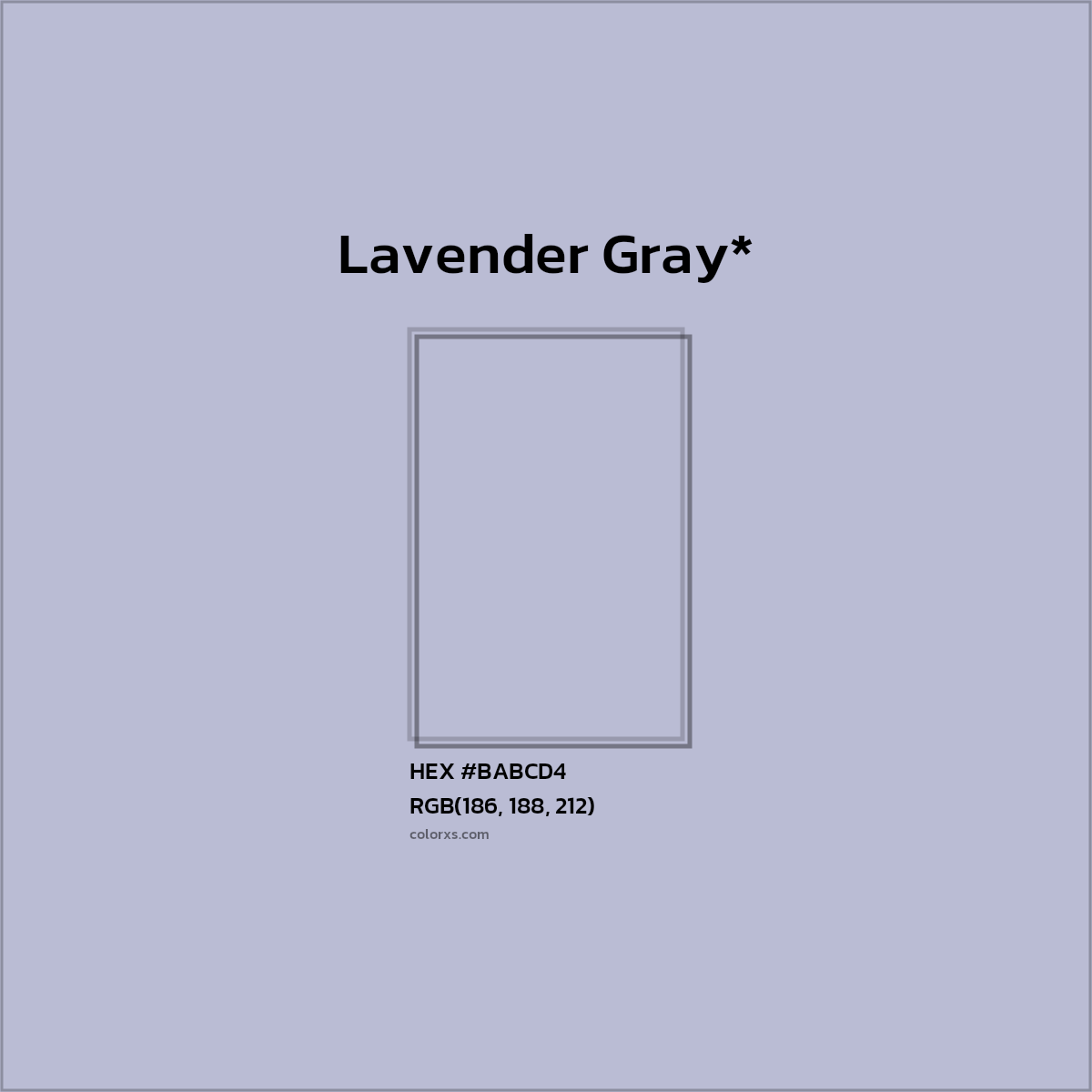 HEX #BABCD4 Color Name, Color Code, Palettes, Similar Paints, Images