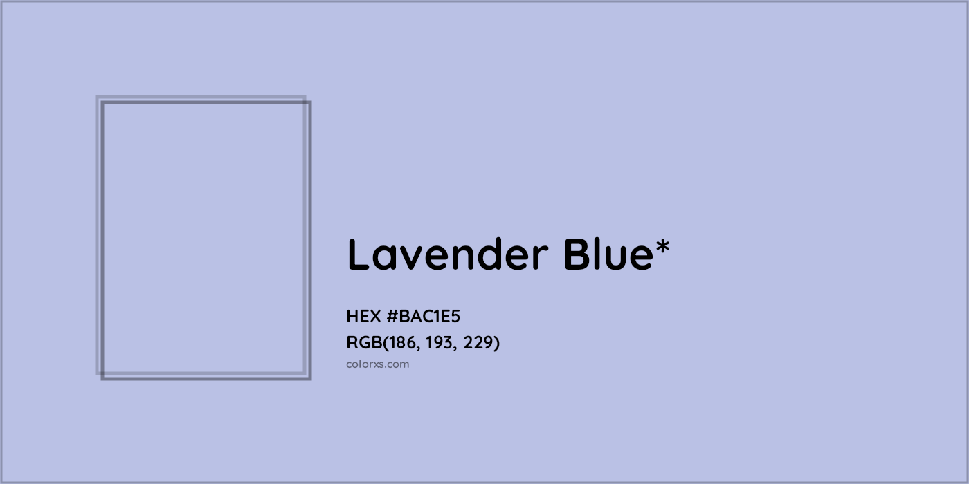 HEX #BAC1E5 Color Name, Color Code, Palettes, Similar Paints, Images