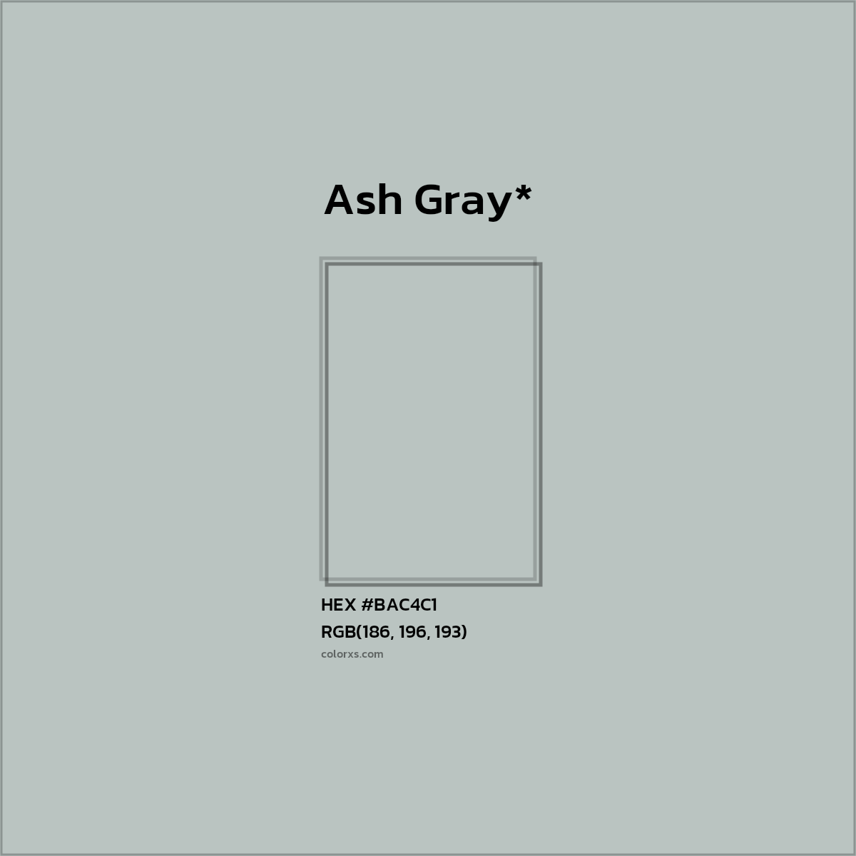 HEX #BAC4C1 Color Name, Color Code, Palettes, Similar Paints, Images
