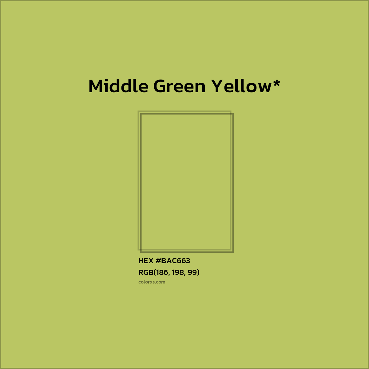 HEX #BAC663 Color Name, Color Code, Palettes, Similar Paints, Images