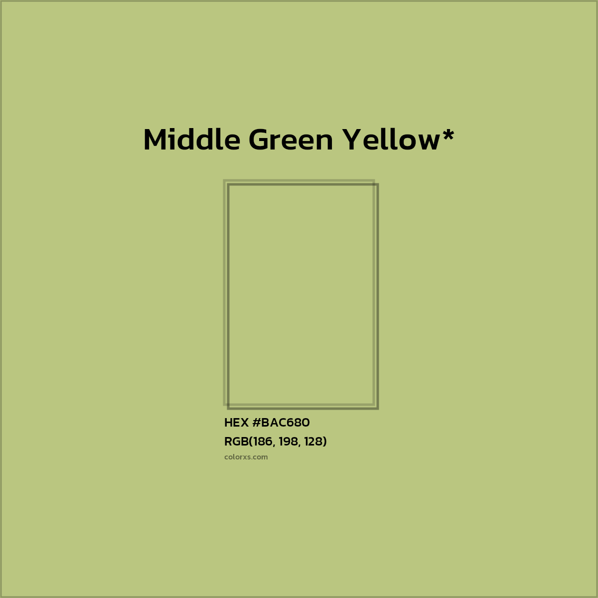 HEX #BAC680 Color Name, Color Code, Palettes, Similar Paints, Images