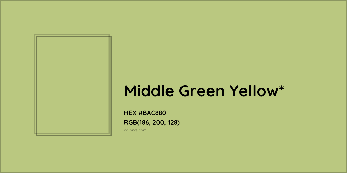 HEX #BAC880 Color Name, Color Code, Palettes, Similar Paints, Images