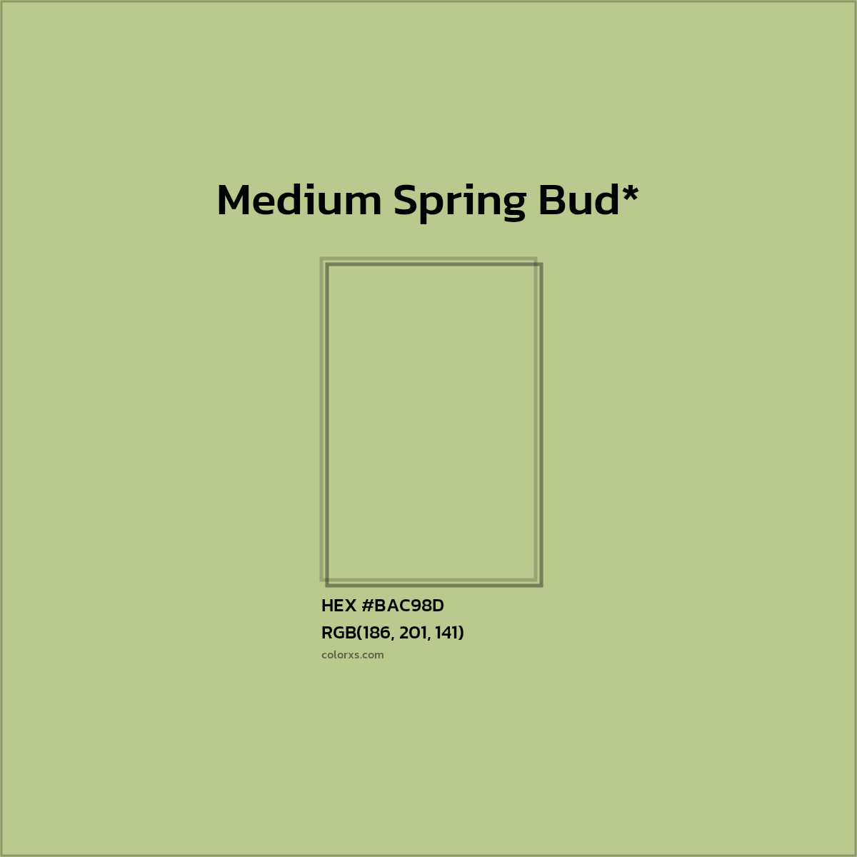 HEX #BAC98D Color Name, Color Code, Palettes, Similar Paints, Images