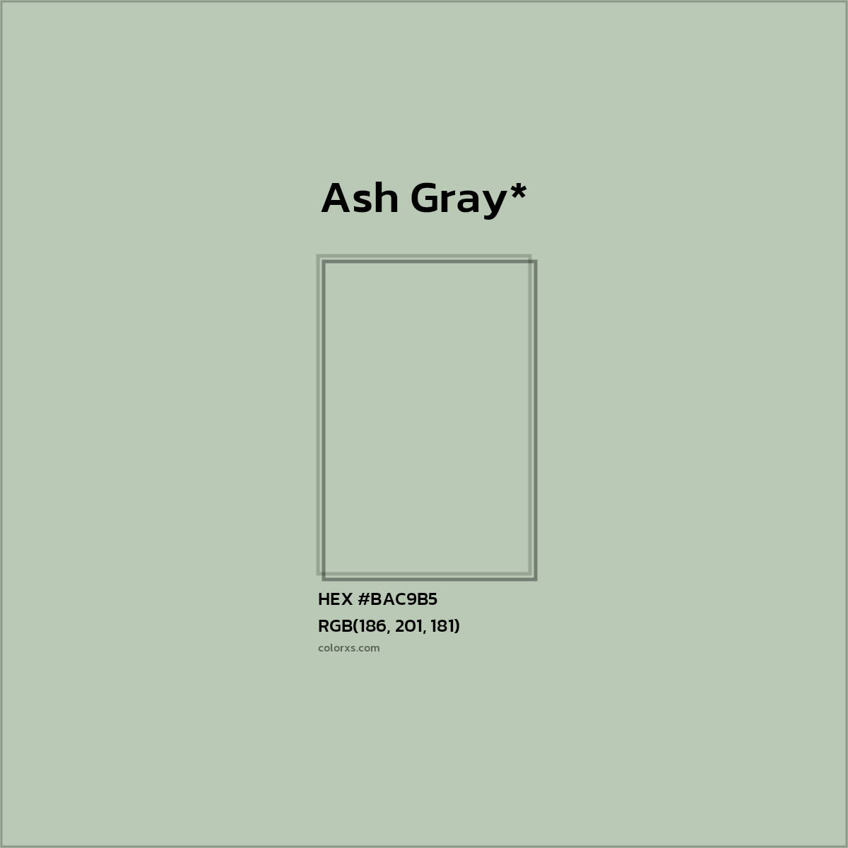 HEX #BAC9B5 Color Name, Color Code, Palettes, Similar Paints, Images