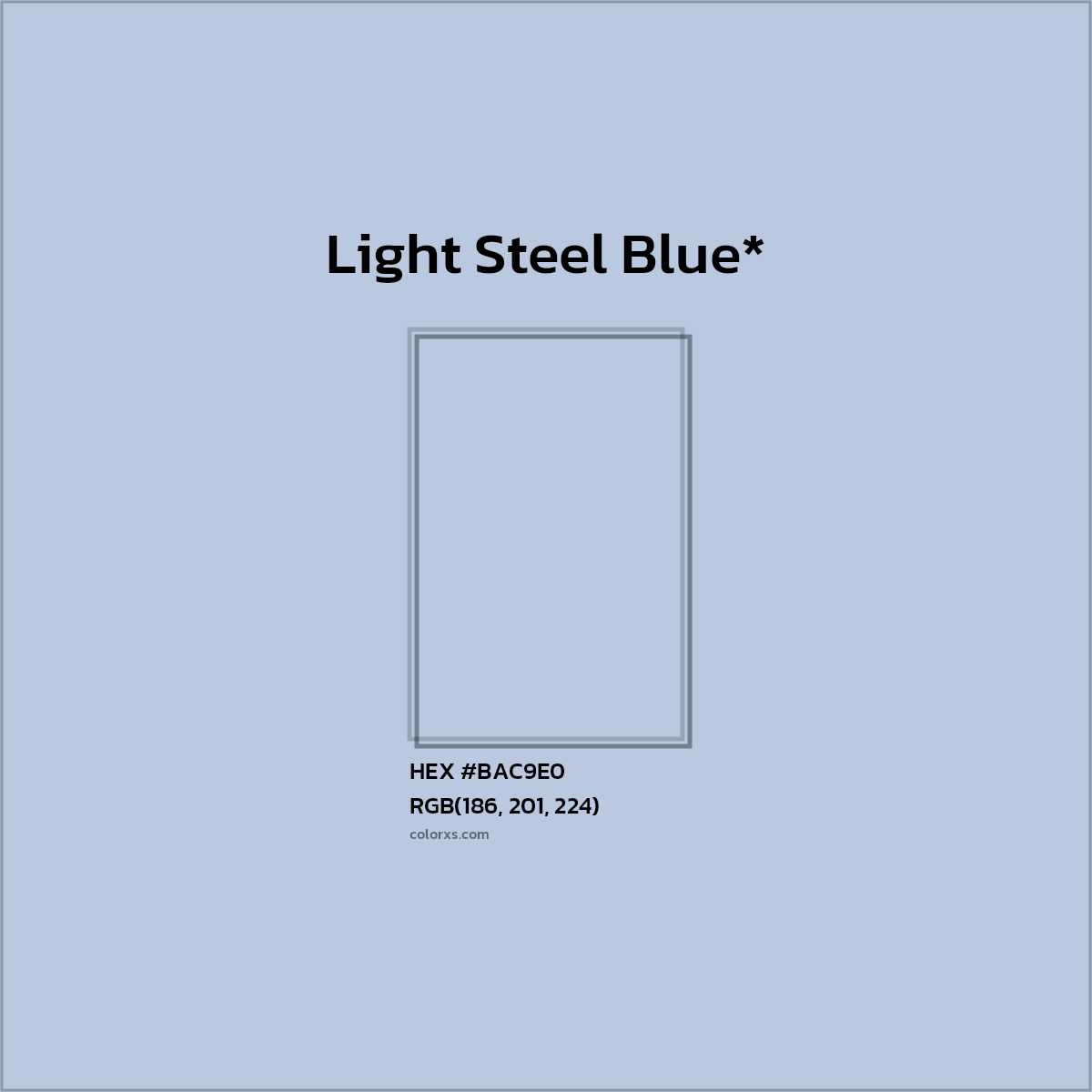 HEX #BAC9E0 Color Name, Color Code, Palettes, Similar Paints, Images