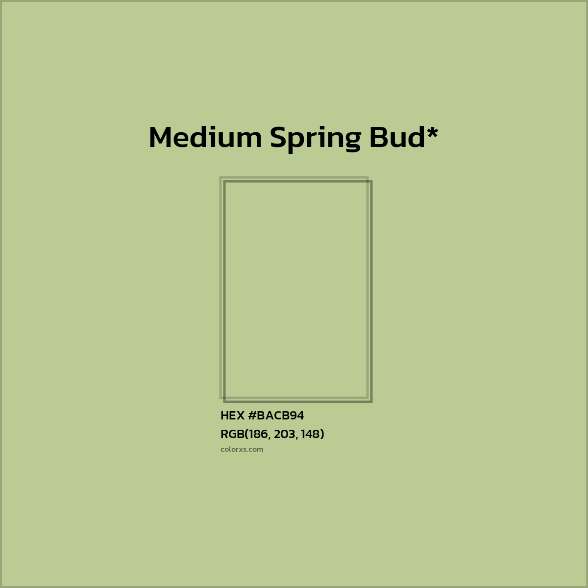 HEX #BACB94 Color Name, Color Code, Palettes, Similar Paints, Images