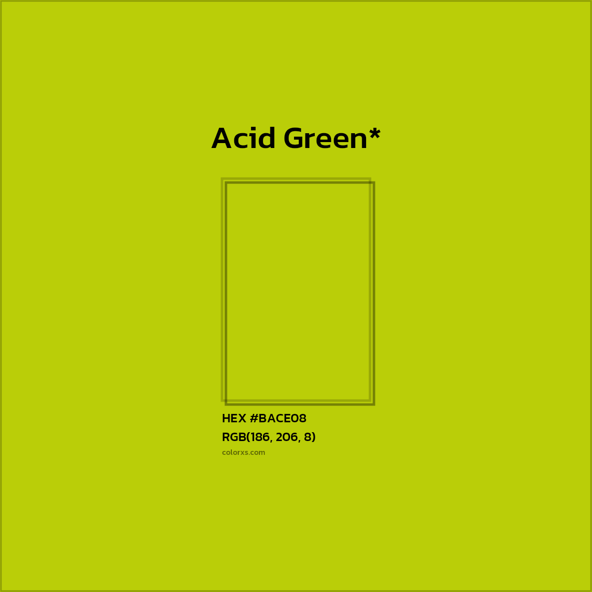 HEX #BACE08 Color Name, Color Code, Palettes, Similar Paints, Images