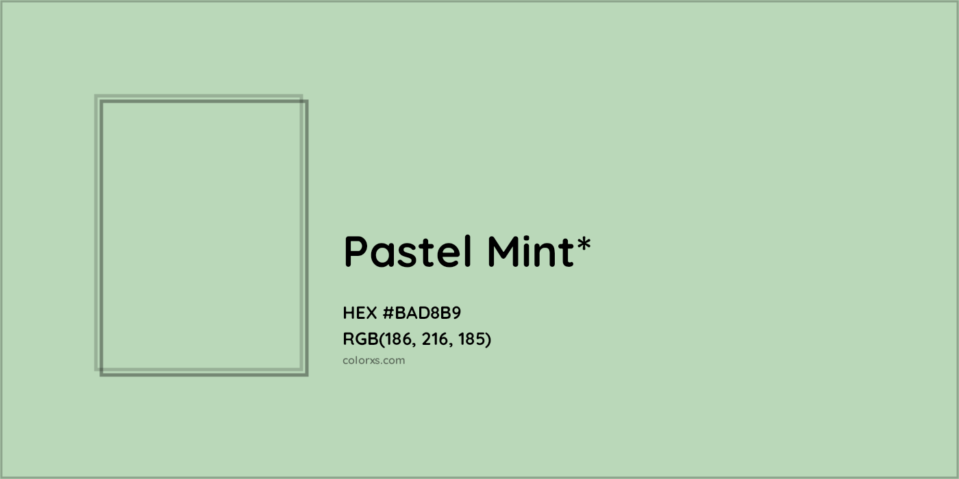 HEX #BAD8B9 Color Name, Color Code, Palettes, Similar Paints, Images