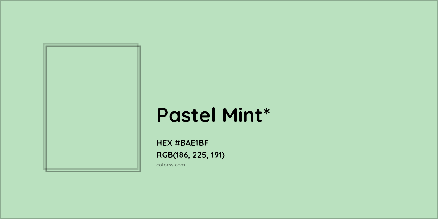 HEX #BAE1BF Color Name, Color Code, Palettes, Similar Paints, Images