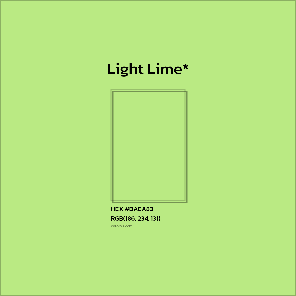 HEX #BAEA83 Color Name, Color Code, Palettes, Similar Paints, Images