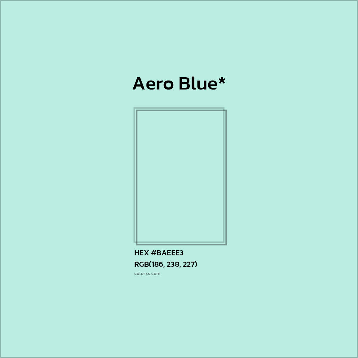 HEX #BAEEE3 Color Name, Color Code, Palettes, Similar Paints, Images