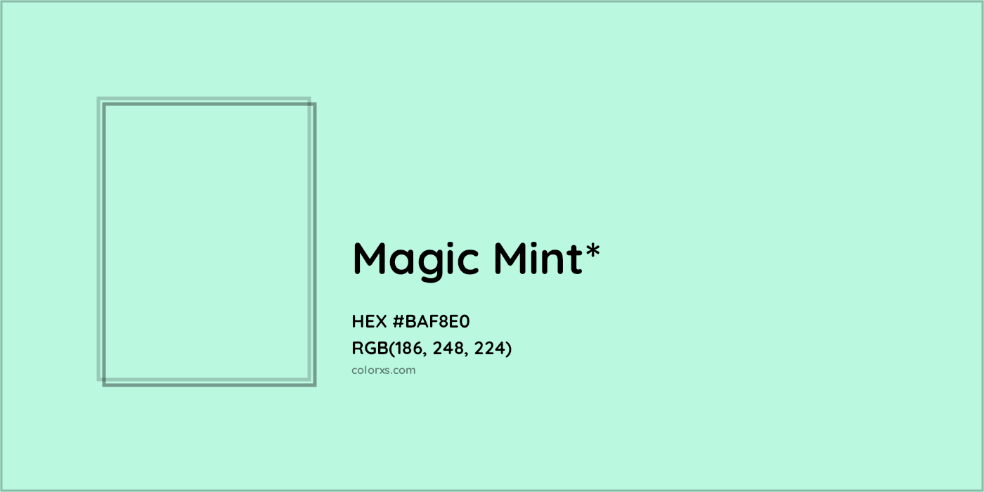 HEX #BAF8E0 Color Name, Color Code, Palettes, Similar Paints, Images
