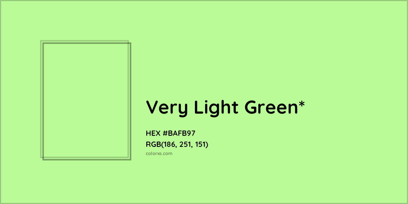 HEX #BAFB97 Color Name, Color Code, Palettes, Similar Paints, Images